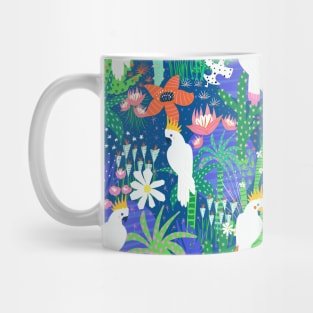 Exotic Bird Tropical Forest Blue Mug